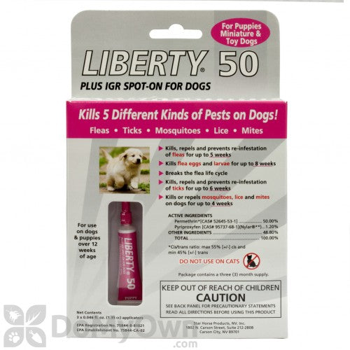 Liberty 50 Plus IGR Spot-on For Dogs (5 to 10 LBS)