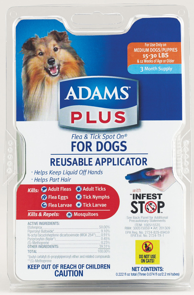 Adams Plus Flea & Tick Spot on For Dogs 31-60 LBS